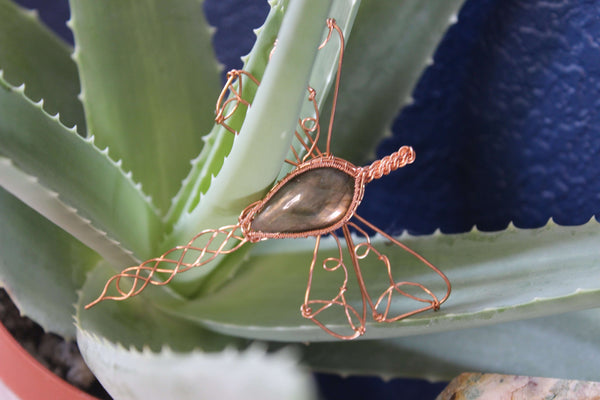 Dragonfly Labradorite Wire Wrapped Pendant
