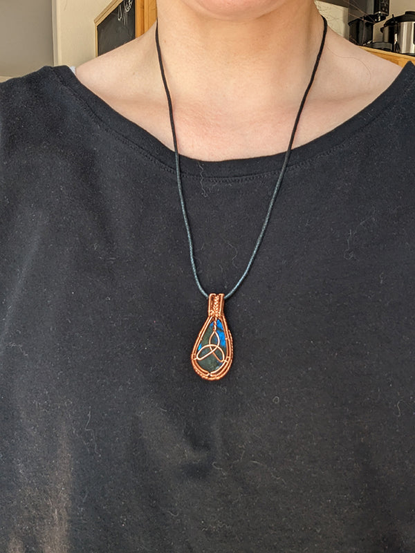 Labradorite Triquetra Wire Wrap Pendant