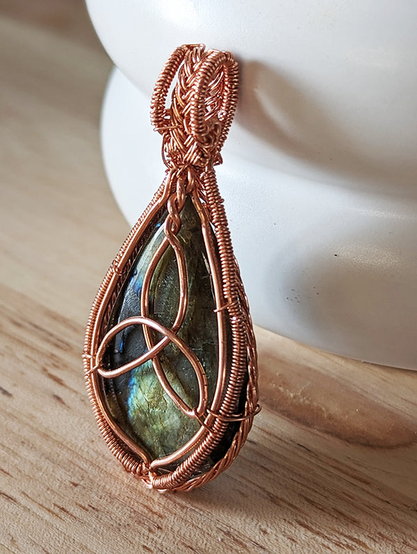 Labradorite Triquetra Wire Wrap Pendant