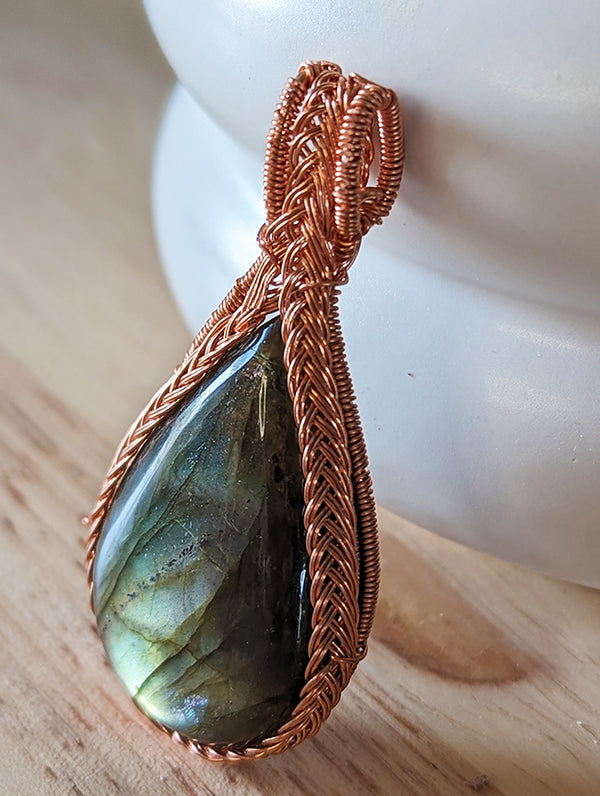 Labradorite Triquetra Wire Wrap Pendant