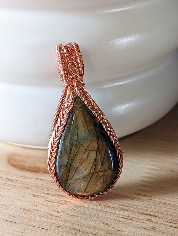 Labradorite Triquetra Wire Wrap Pendant
