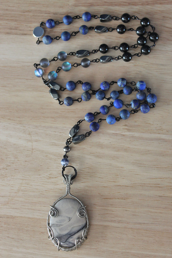 Confident Blues Amulet & Bracelet Set