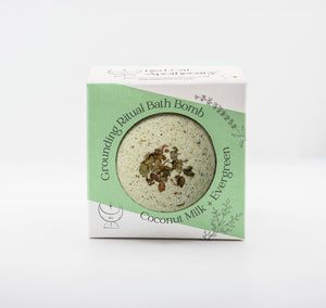 Grounding Ritual Bath Bomb | Milk + Evergreen Luxury Bathing Experience