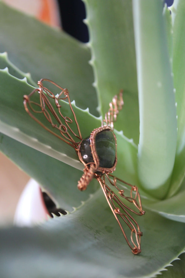 Dragonfly Labradorite Wire Wrapped Pendant