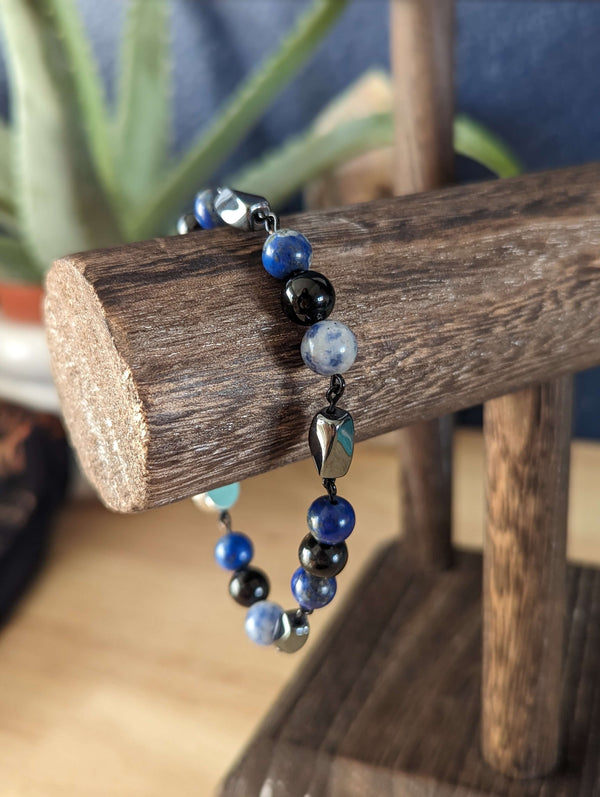 Confident Blues Amulet & Bracelet Set