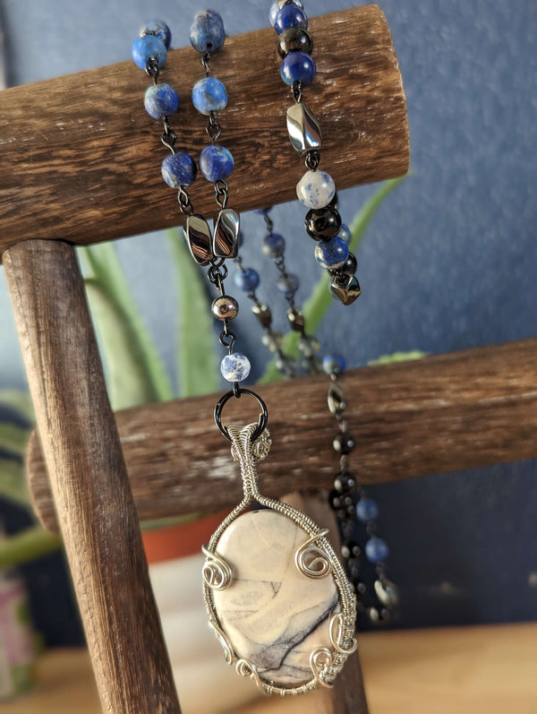 Confident Blues Amulet & Bracelet Set