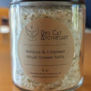 Refocus & Empower Ritual Shower Salts - Red Cat Apothecary
